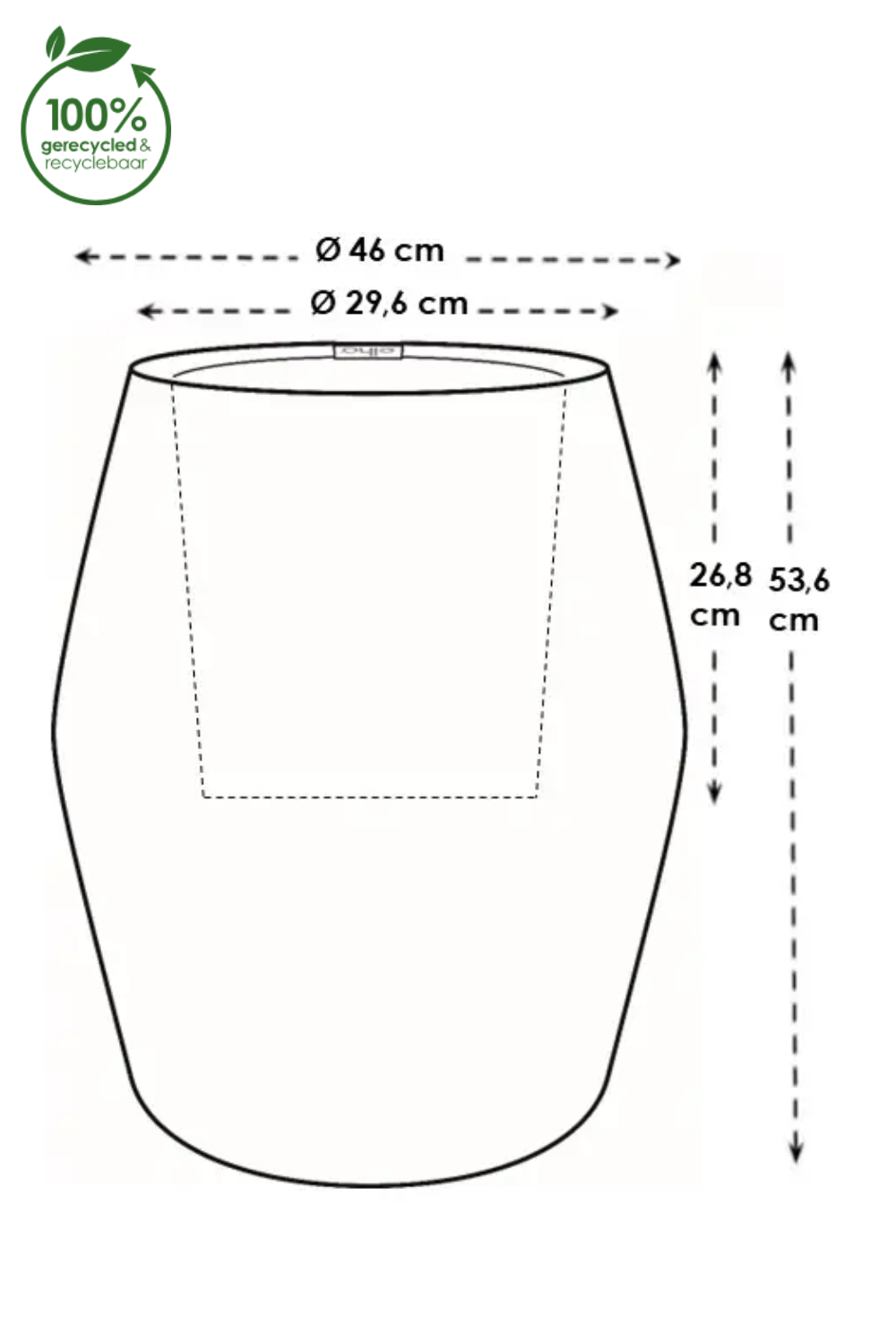 Bloempot Elho June split high 46 cm vintage pruim